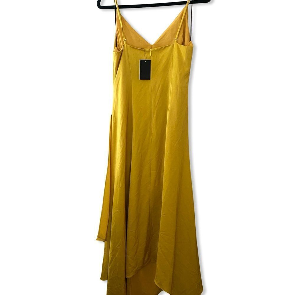 NWT NBD Evangeline gown yellow gold midi slip dress Revolve M - Picture 10 of 10